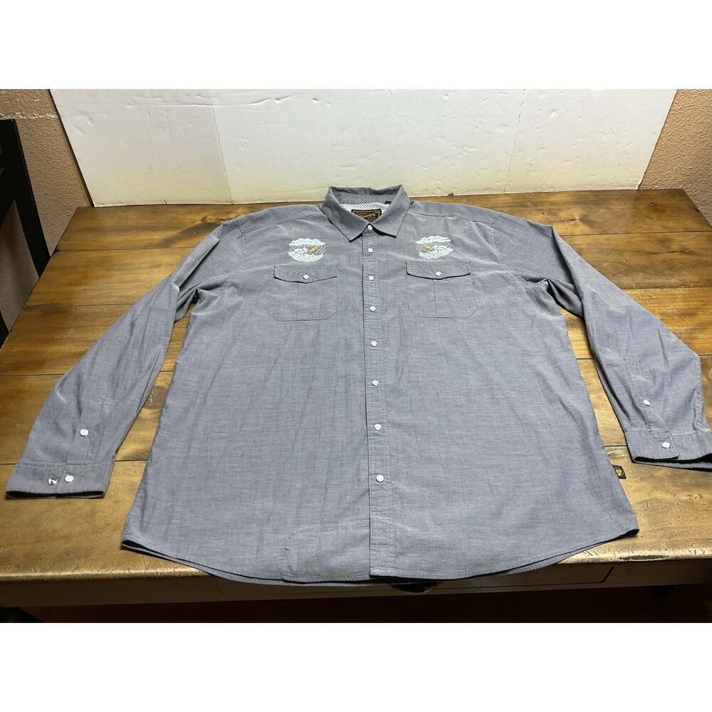 Howler Bros Gaucho Snapshirt Mens 2XL Embroidered Thunder Lightning Pearl Snap